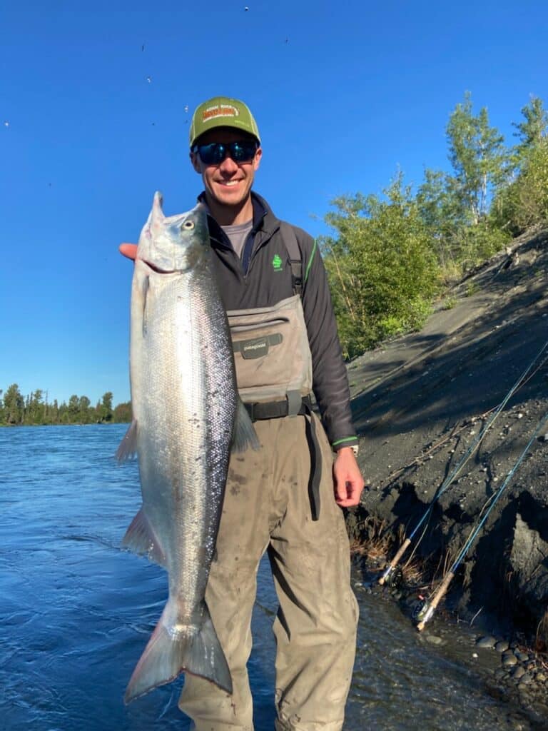 Big fish caught at Kenai River Drifters Lodge, showcasing excellent fishing experience.