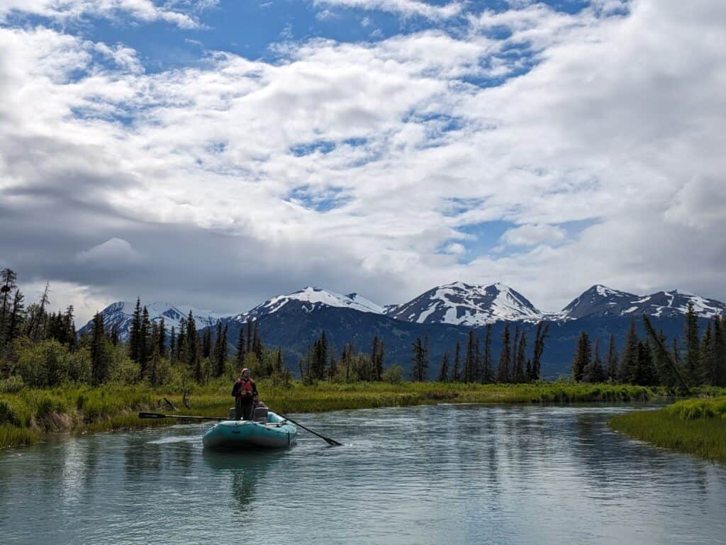 Beautiful mountain views from skilak lake kenai river