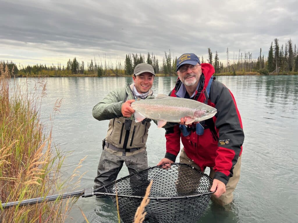 jon and guest fall rainbow trout fishing