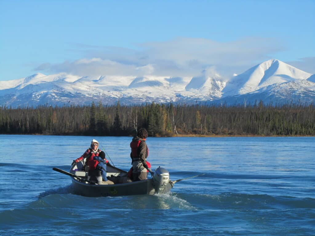 Drift Boat Crossing Skilak Lake