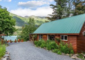 Kenai river Drifters Lodge Cabin 4 located on the kenai river.