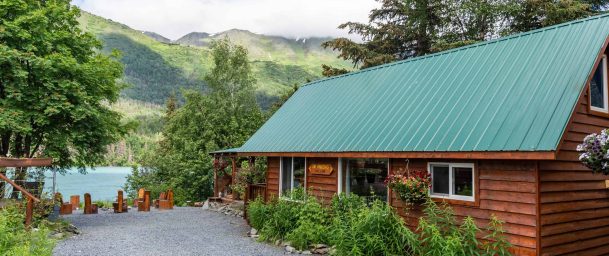 Kenai river Drifters Lodge Cabin 4 located on the kenai river.